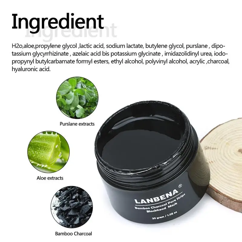 LANBENA Bamboo Charcoa, полоски для пор, маска для черных точек+ растения, маска для носа, прыщи, лечение акне, маска для удаления черных точек