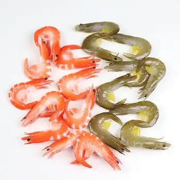 

6pcs PVC Simulation River Shrimp Red Simulation Lobster Photo Props Marine Animal Static Model Children's Kids Toys