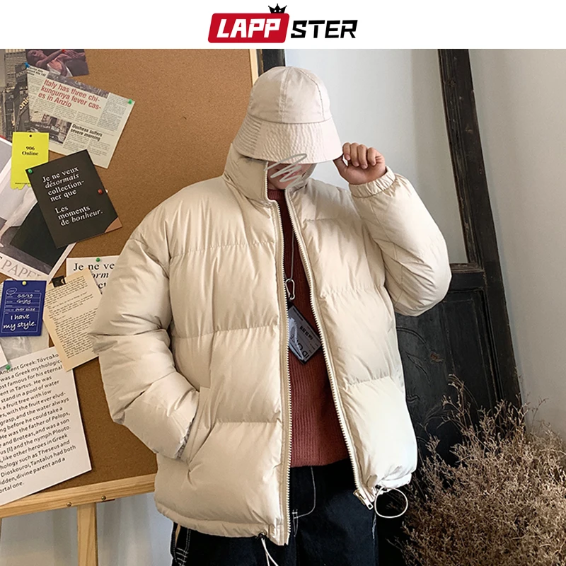 Men Harajuku Bubble Coat Winter Jacket Mens Streetwear Hip Hop Parka Puffer Jackets LAPPSTER puffer jacket parka coat parkas coat