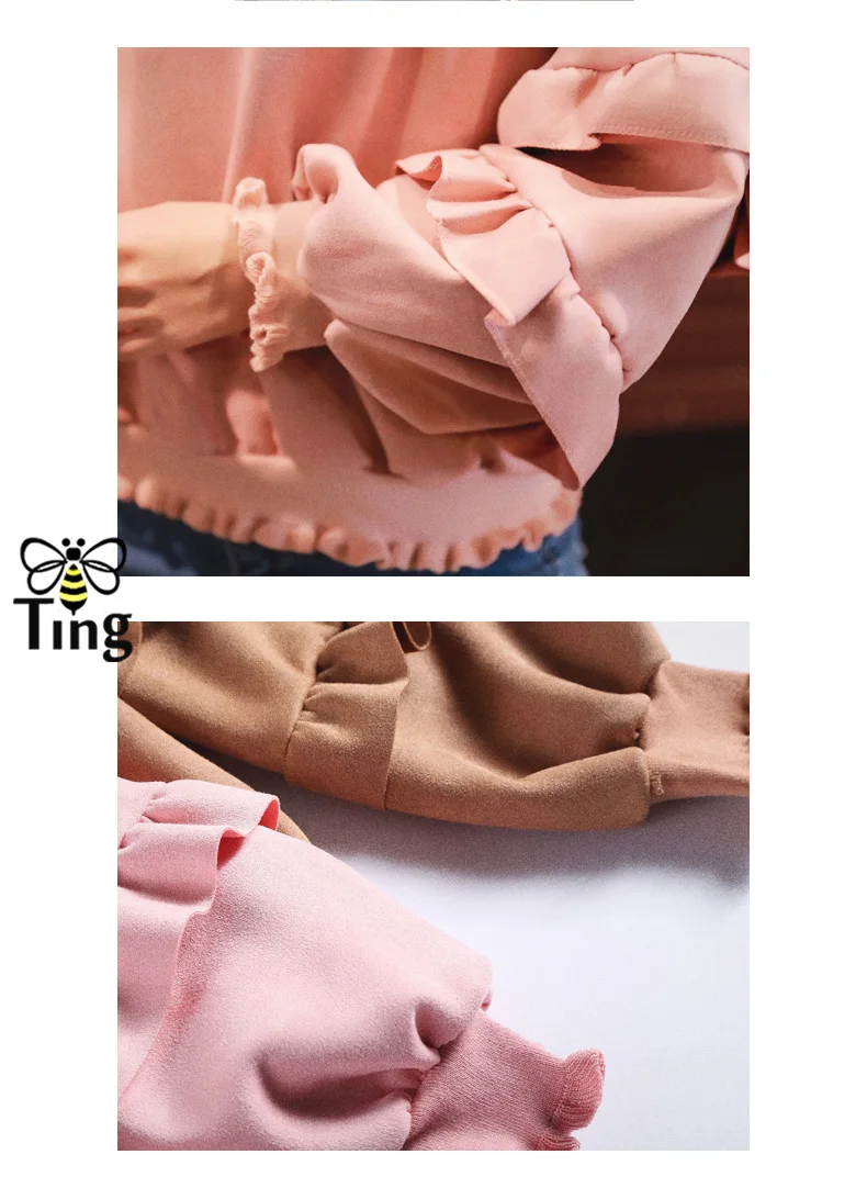 Tingfly New Designer Autumn Winter Suede Pullovers Shirt Ruffles Lantern Full Sleeve Loose Casual Hoodies Tops Streetwear