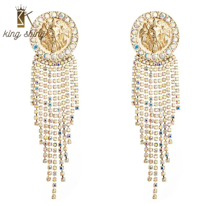 Роскошные Очаровательные висячие серьги с Львом для женщин элегантные AB цвета