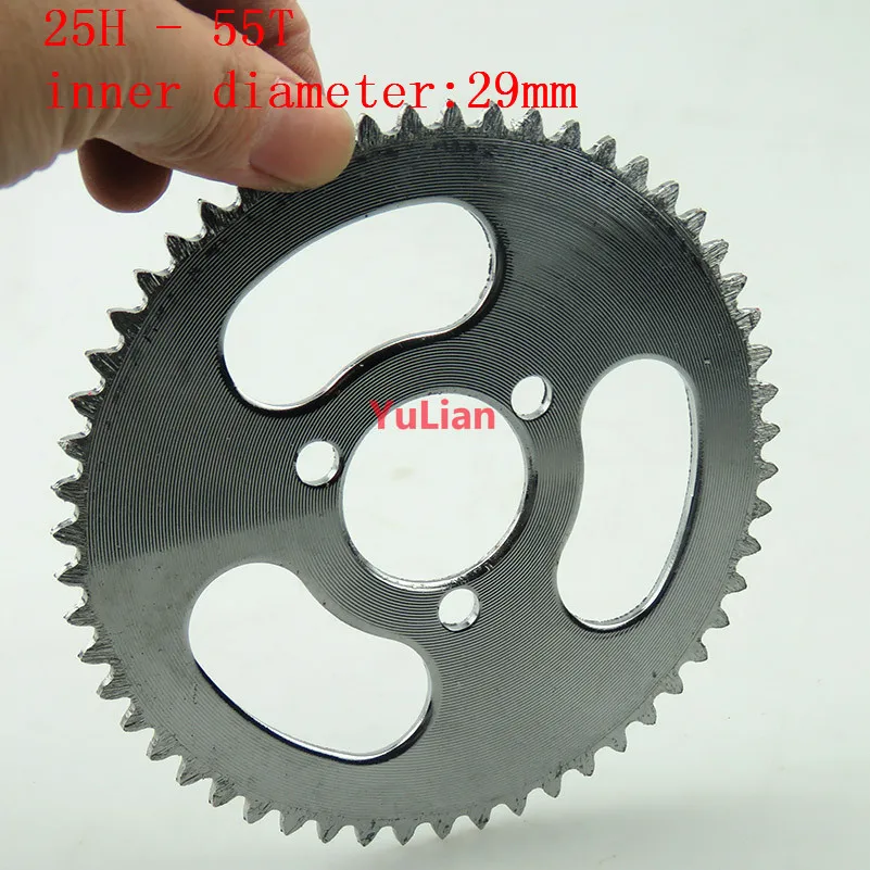 25H 55T Tooth 29mm 2 Stroke Mini ATV Rear Chain gear Sprocket plate For 47cc 49cc Pocket Bike Quad 4 Wheeler Scooter