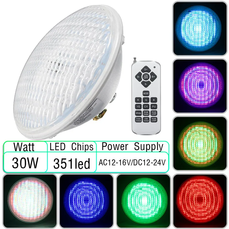 

18W 30W 36W Swimming Pool RGB Lamp Color Changing Wall Mounted Waterproof IP68 Underwater Light with Remote Controller