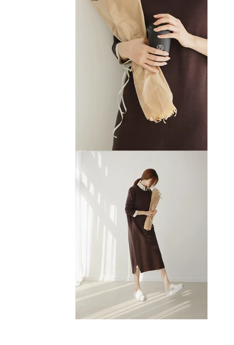 Женское осенне-зимнее длинное женское платье-свитер с длинным рукавом прямой вязаный макси vestidos плюс размер pull Femme sukienki jurken