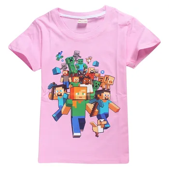 

Minecrafting Anime Clothes For Big Kids Cotton Short Sleeve Christmas Shirt Creeper Cosplay T Shirt Kids Boys Girls Summer Tops