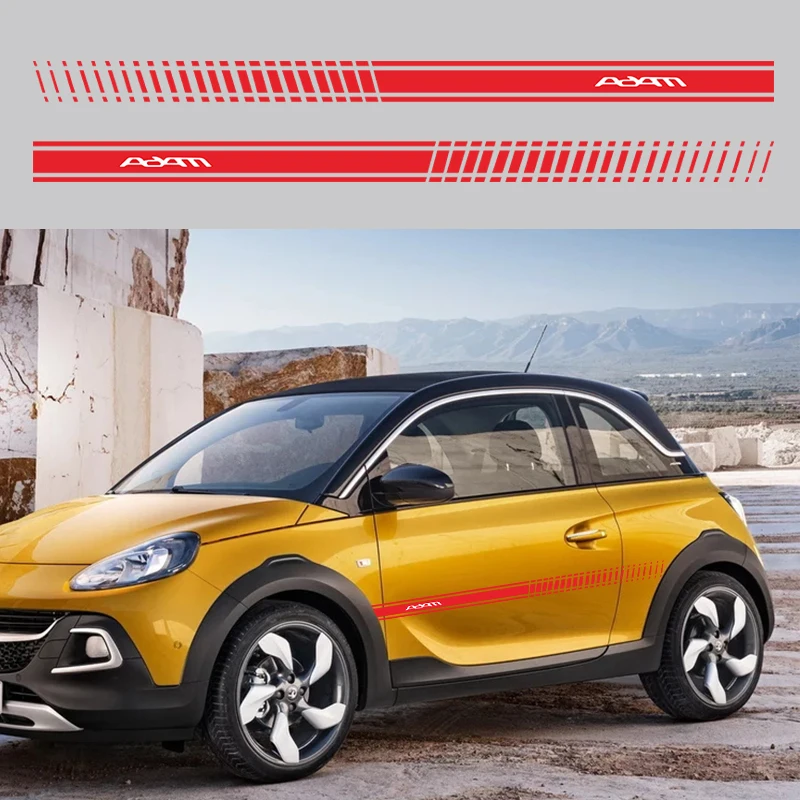 2 шт./лот, гоночная Спортивная полоска, наклейка s для OPEL ADAM, водонепроницаемая наклейка для стайлинга автомобилей