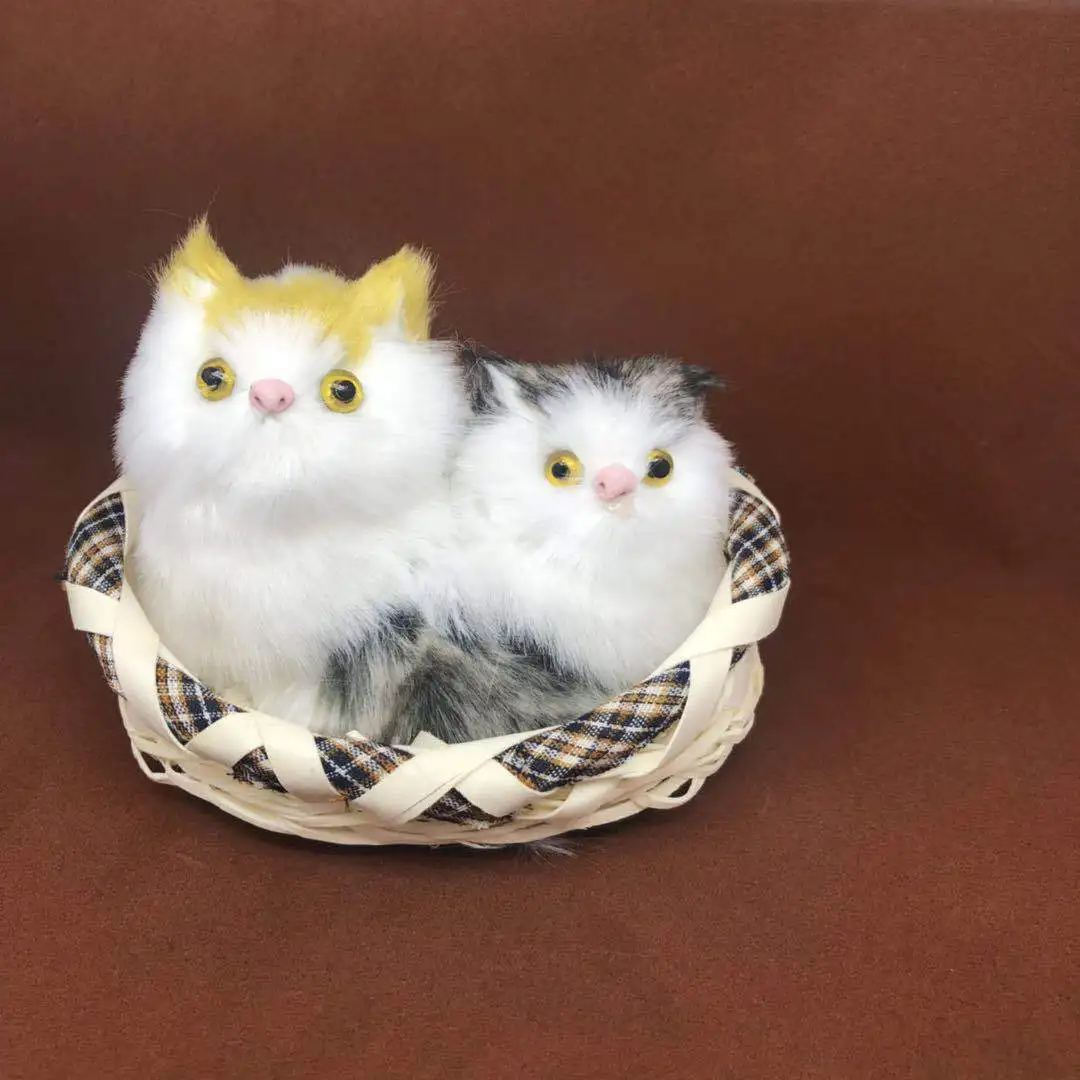 Model Cat Will Call Scenic Area Hot Selling Basket Voice Cat Realistic CHILDREN'S Toy Family Decoration Cute Pet