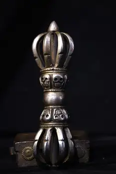 

Home Decor 8" Tibet Buddhism Temple Tiantie Skull statue Eight-legged artifact Dorje Vajra Phurba Dagger Holder