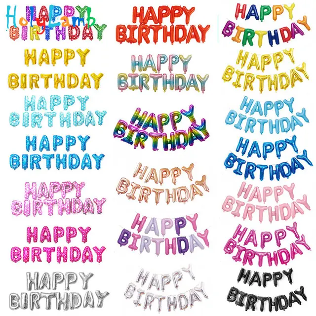 16-inch Happy Birthday Letter Balloon Children's Birthday Inflatable Children Birthday Party Decoration Kid's Party  Balloon 3