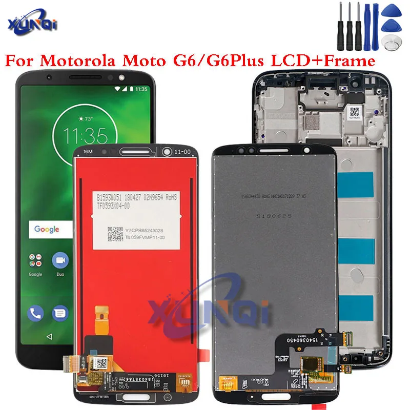 Сенсорный ЖК-дисплей для Motorola Moto G6 с рамкой PLUS XT1926 5 9 дюйма совершенно новый