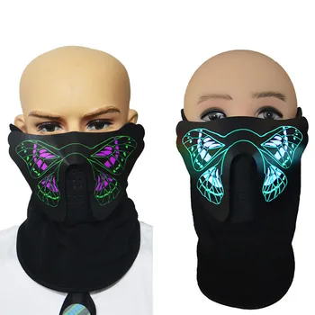 

Led Motorcycle Helmet Mask Purge Masks Election Mascara Costume Dj Party Light Up Masks Glow In Dark 2 Color Split Mask#P20