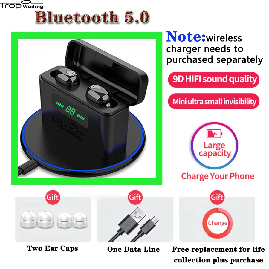 Tws игровая гарнитура наушники с активным шумоподавлением Hi-Fi Bluetooth двойной