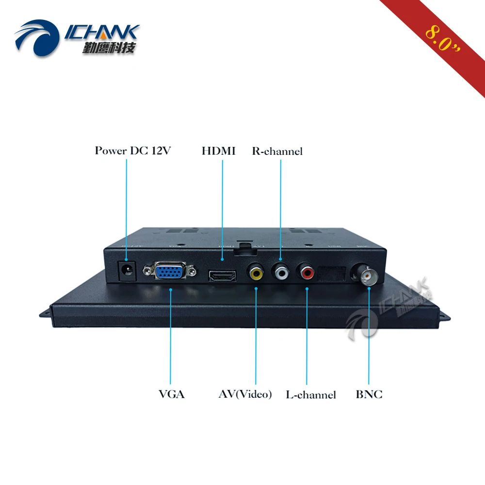 BNC HDMI  ݼ ̽  Ӻ ,  Ƿ  ÷ ZK080TN-LR2, 8 ġ , 1024x768 IPS ũ