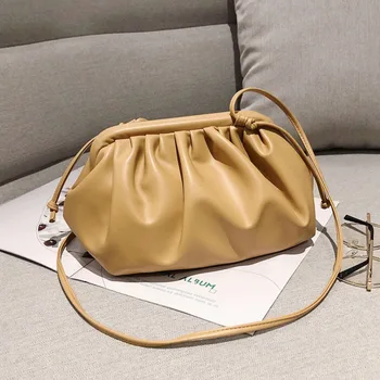 

Fashion Clutch Women's Bag 2020 French Cloud Bag Small Cool Western Style Versatile Chain Messenger Bag Female Luxury PU Bag