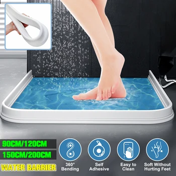 

4 Size Bathroom Water Stopper Dry And Wet Separation Water Partition Flood Barrier Rubber Dam Silicon Water Blocker Don't Slip
