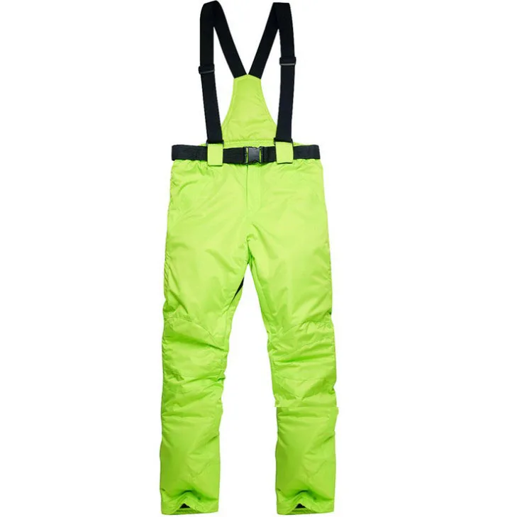 Winter Women Man Solid Warm Snow Snowboard Trousers with Shoulder Straps Waterproof Windbreak Colorful Outdoor Sport Ski Pant - Цвет: 04