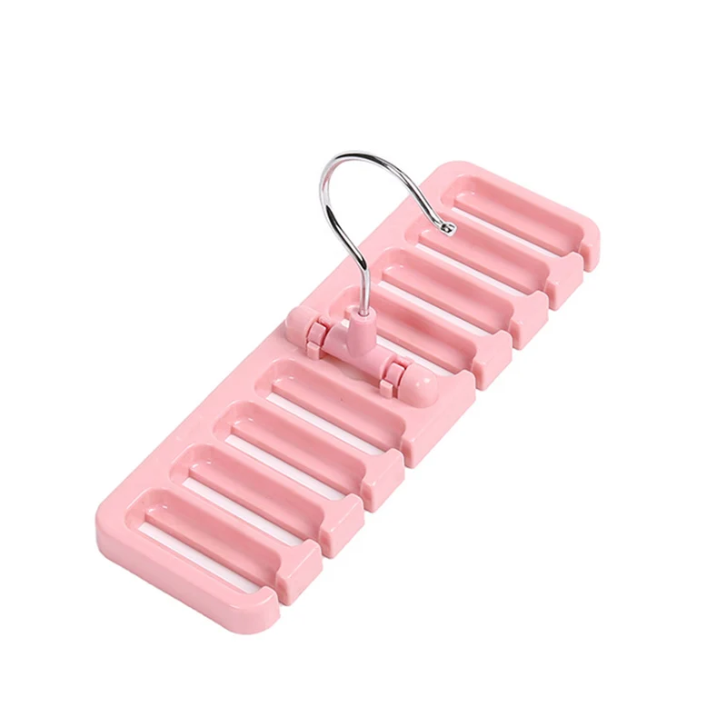 Pink Крючок-органайзер, держатель, стойка для хранения, вешалка для одежды, пояс для хранения галстука и шарфа J99Store - Цвет: Pink