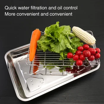 

Baking Tray Cooling Rack Square Grilling Durable Dishwasher Safe Home Non Toxic Barbecue Food Picnic Stainless Steel Camping