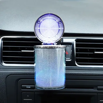 

Automobile Universal Car Ashtray Car Accessories with LED Light Ashtray Colorful Luminous Creative Air Outlet Ashtray