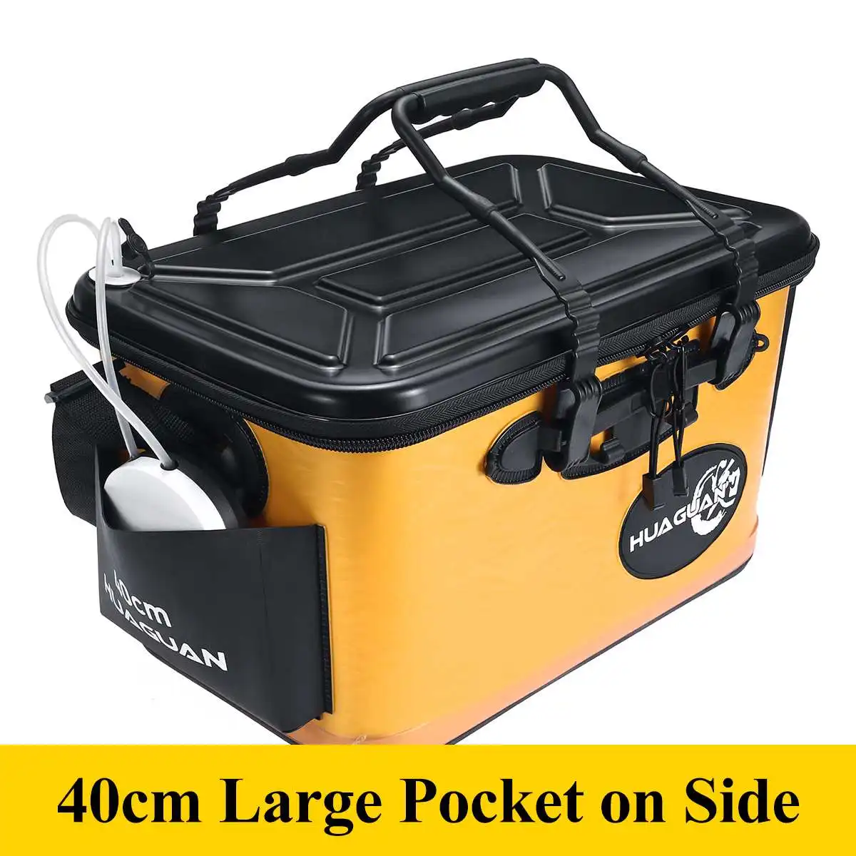 28L Black/Silver/Yellow Fishing Box For Bits In Fishing Tackle Boxes 5V 2600 MAH USB Plastic Multi-function portable Fishing Box - Цвет: Белый