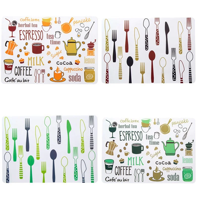 

Plastic Waterproof Table Mat, Heat-proof Mat, Creative Printing Place Mat, Bowl Mat, Pot Mat, Rectangular Heat Insulation Pad