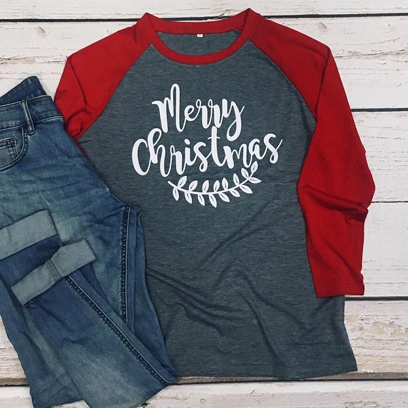 

Long Sleeve Christmas Aesthetic Tops Vintage Merry Christmas Y'all Tee Women Graphic Printed Harajuku Shirts Women 2019
