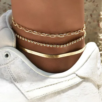Fashion Gold Color Anklets Set