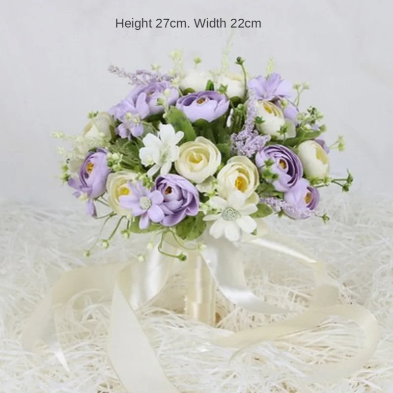 

Wedding Bouquet Handmade Artificial Flower Rose Buque Casamento Bridal Bouquet for Wedding Decoration Ramos De Novia 2021 New