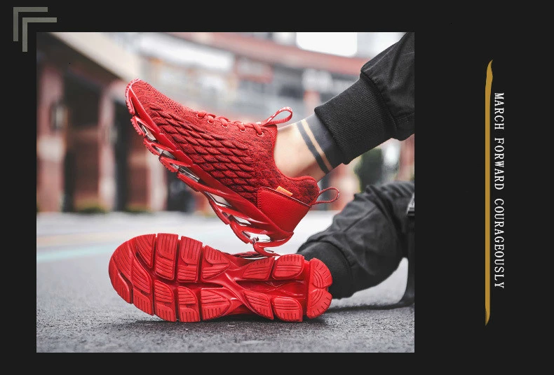 FLARUT/мужские кроссовки; модные сетчатые дышащие кроссовки с лезвием; нескользящие удобные спортивные кроссовки с амортизатором; мужская обувь