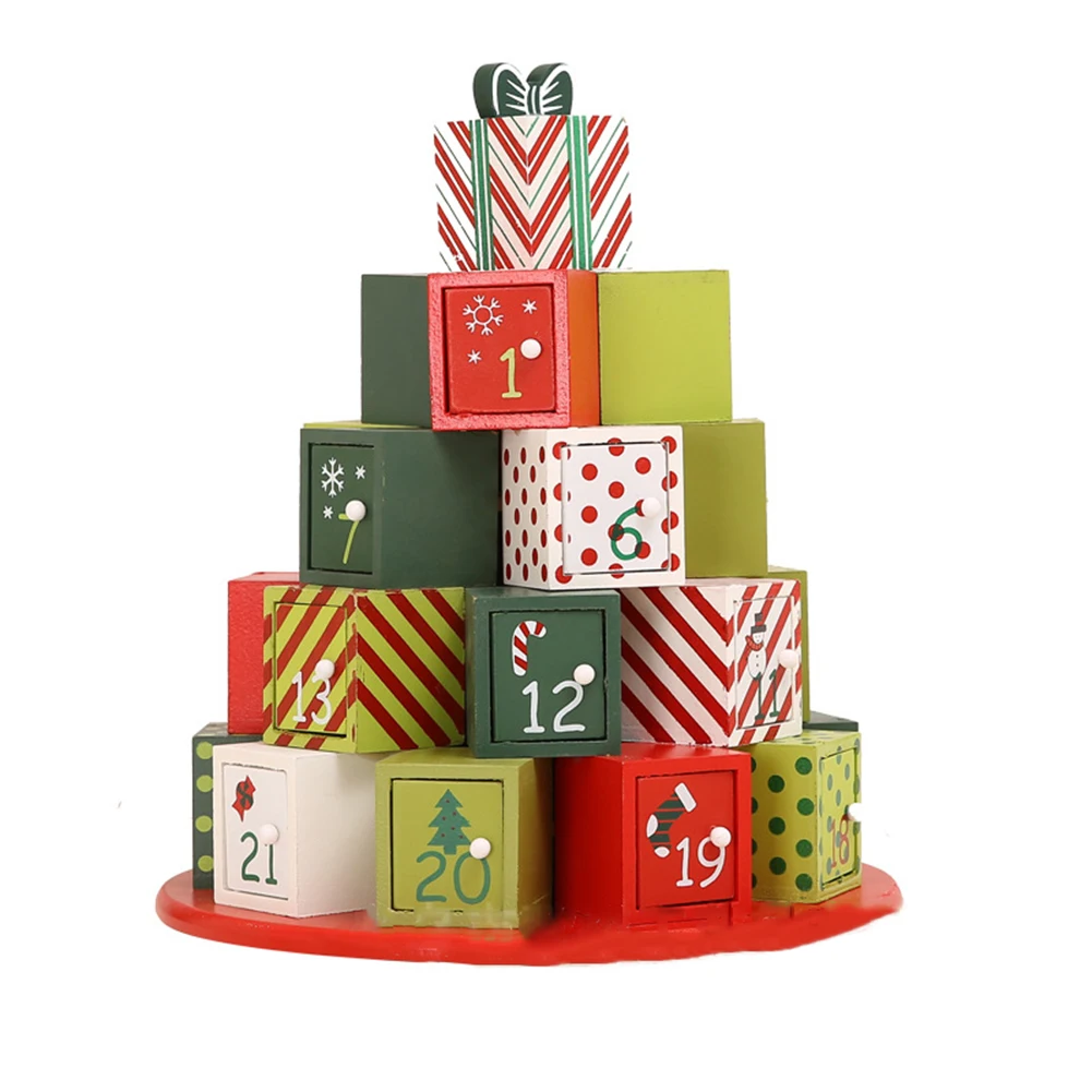 

Christmas Advent Calendar Gift Box Countdown Calendar Wooden Box For Christmas Decoration Support Dropshipping