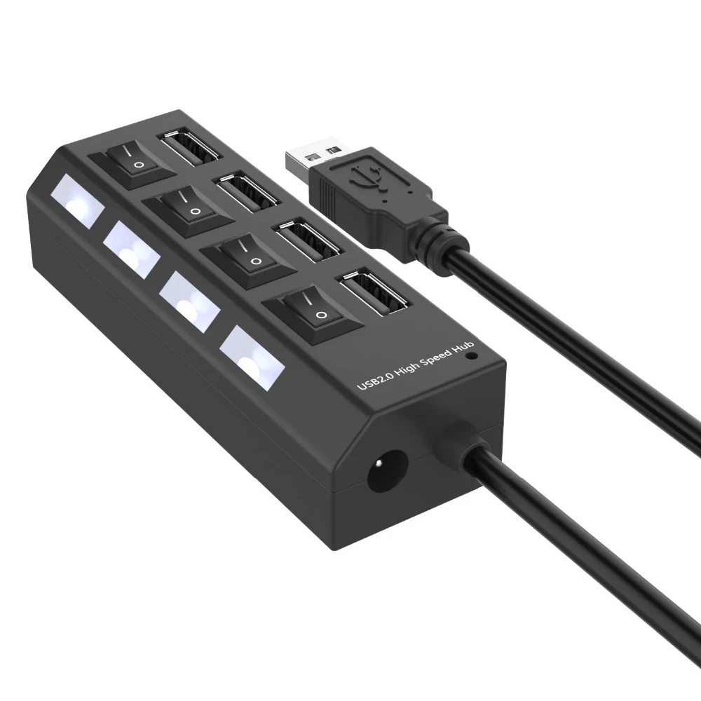 10 высокоскоростной 480 Мбит/с USB 2,0 хаб Мути песональный компьютер usb-хаб портативный usb-разветвитель для ПК ноутбука 1 шт