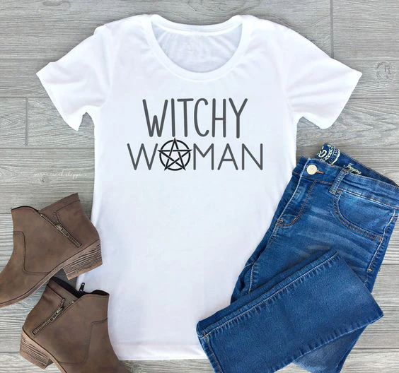 Женская забавная футболка Witchy с графическим рисунком новая модная со слоганом на