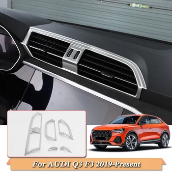 

Car Styling ABS Chrome For Audi Q3 F3 2019-Present Air Conditional Outlet Frame Cover Sequin Internal Accessories Car Sticker