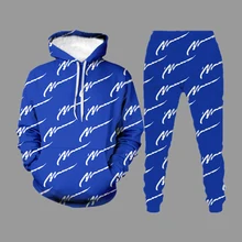 

Autumn Trend Clothing Set 100 Points Printing Men's Hoodie and Pants Student Sweatshirt Schoolyard Fashion Loose Hooded Outfits