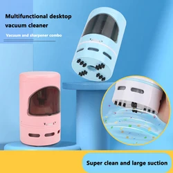 Mini aspirateur de bureau multifonction, outil de nettoyage créatif avec fonction de taille crayon automatique pour étudiant au bureau à domicile 