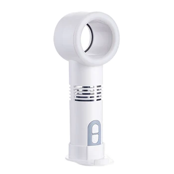 

USB Handheld Mini Cooler Leafless Fan Rechargeable Portable Desktop Lighted Air Cooler Three Tooth Leafless Fan