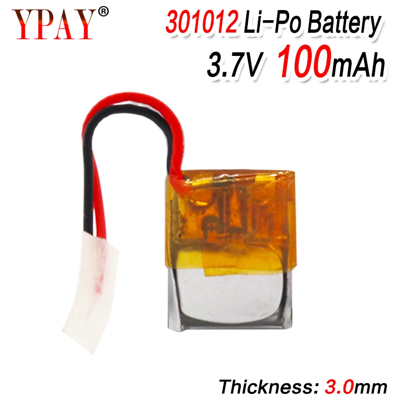 Литий полимерная аккумуляторная батарея 100 мАч 3 7 в 301012 для GPS MP3 MP4 PAD DVD DIY bluetooth