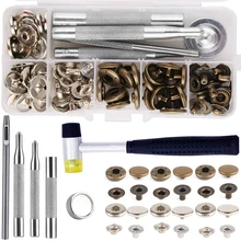 LMDZ кожа застежки-кнопки комплект Пресс серьги-гвоздики с металлическими кнопками снимки с молоток Установка инструменты для DIY Кожа Craft проекта LMDZ кожа застежки-кнопки комплект Пресс серьги-гвоздики с металлическими кнопками снимки с молоток Установка инструменты для DIY Кожа Craft проекта