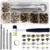 LMDZ Leather Snap Fasteners Kit Press Stud Metal Button Snaps with Hammer Installation Tools for DIY Leather Craft Project