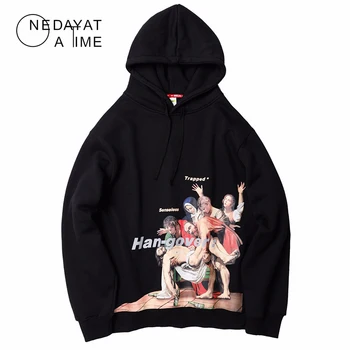 

Men Hip Hop Hoodie Sweatshirt Entombment of Christ Painting Print Streetwear Hoodie Pullover Harajuku Fashion Clothes Cotton Top