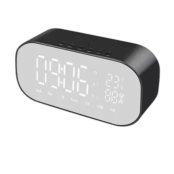 

Mini Mini Portable Wireless Bluetooth Speaker with Dual Alarm Clock LED Display Screen FM Radio Support Aux TF USB MP3 Music for