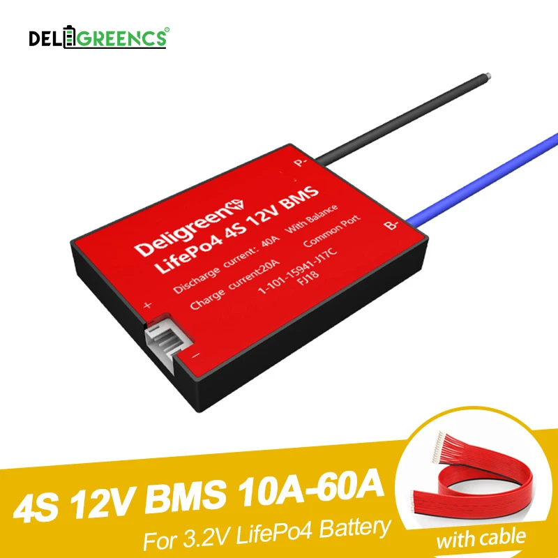 BMS 4S 12 В 10A 20A 30A 40A 50A 60A для LiFePO4 аккумуляторной батареи литиевая аккумуляторная