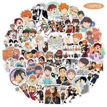 

100Pcs/Set Haikyuu!! Stickers Japanese Anime Sticker Volleyball For Decal On Guitar Suitcase Laptop Phone Fridge Motorcycle Car