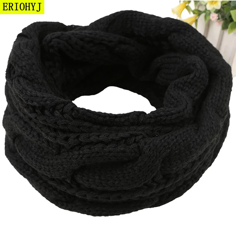 

2020 Winter Scarf for Women Warm Men's Knitted Ring Scarf Thick Cashmere Neck Scarf for Ladies Winter Neckerchief Plus Velvet