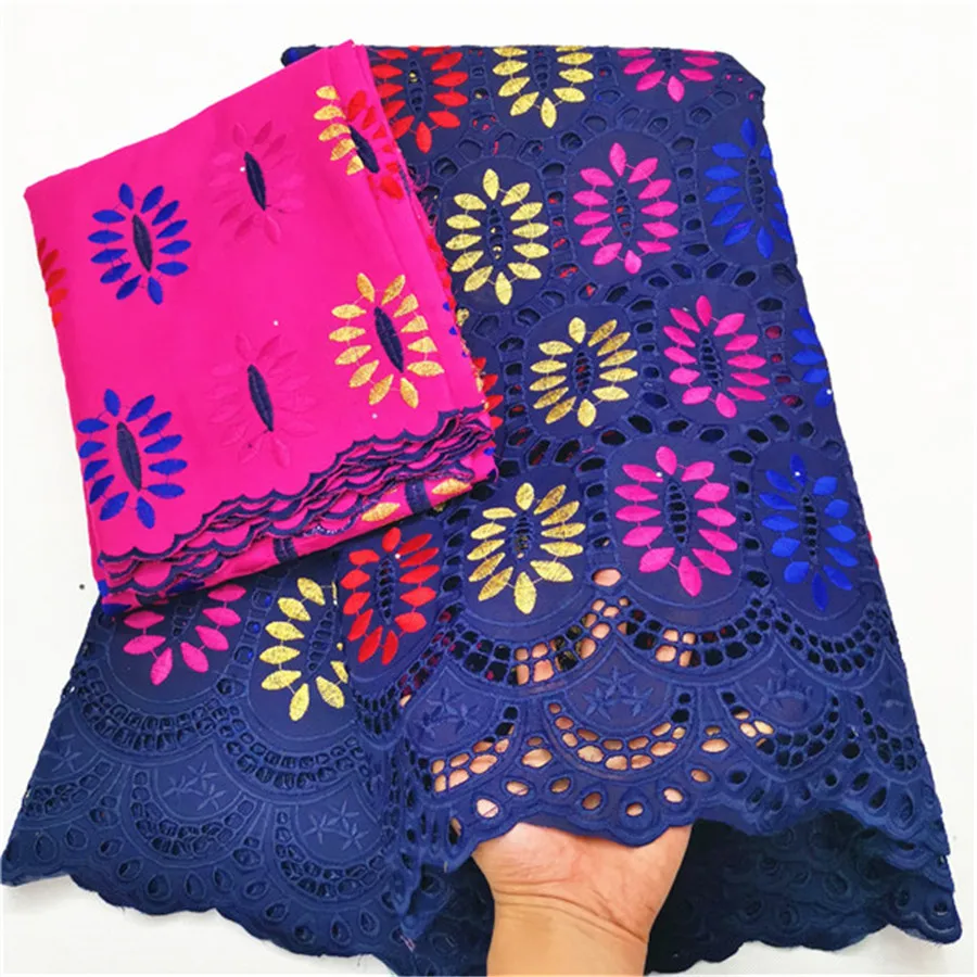 Новейшее швейцарское сухое кружево высокое качество кружева хлопок ткань из Дубая Африканское парчовое полотно 5+ 2 ярдов