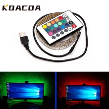 5V bande LED usb lumière RGB 2835SMD ruban de lumière LED Flexible 1M 2M 3M 4M 5M HDTV TV écran de bureau rétro-éclairage(China)
