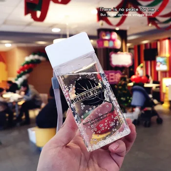 

Simple Small Square Glass Cool Portable Bottle Creative Portable Plastic Cup Creative Leaves Fresh Leak-Proof Cup