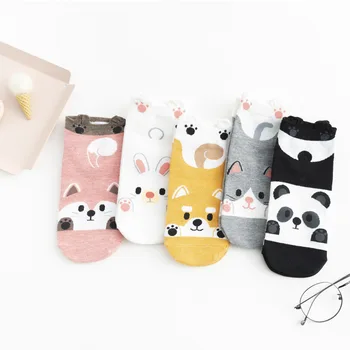 

Panda Fox Rabbit Dog Autumn Winter Fashion Animal Women Cotton Socks Casual Happy Funny Socks Korea Harajuku Kawaii Cute Girls