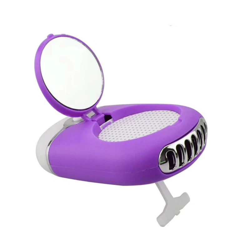 new Mini Fan Air Conditioning Blower with mirror for Eyelash Extension Glue Quick Dry - Цвет: purple