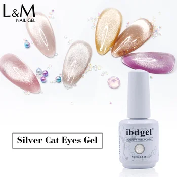 

ibdgel spar cat eye gel polish magnet silve gold crystal cat eye uv nail gel color base needed glitter gel polish varnish 15ml